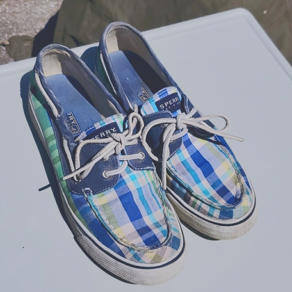 Sperry Checkered Plaid Top Sider Size 8.5 - Picture 2 of 5